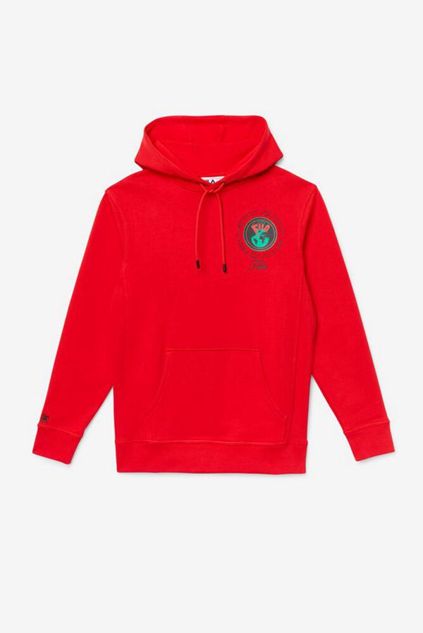 Fila Hunt French Terry Pullover Men's Hoodies - Red,NZ 641-57024